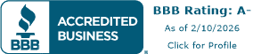 BBB Accredited Business — A- rating